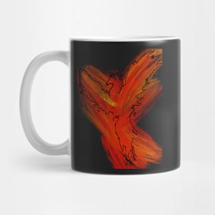 Abstract Dry brush phoenix Mug